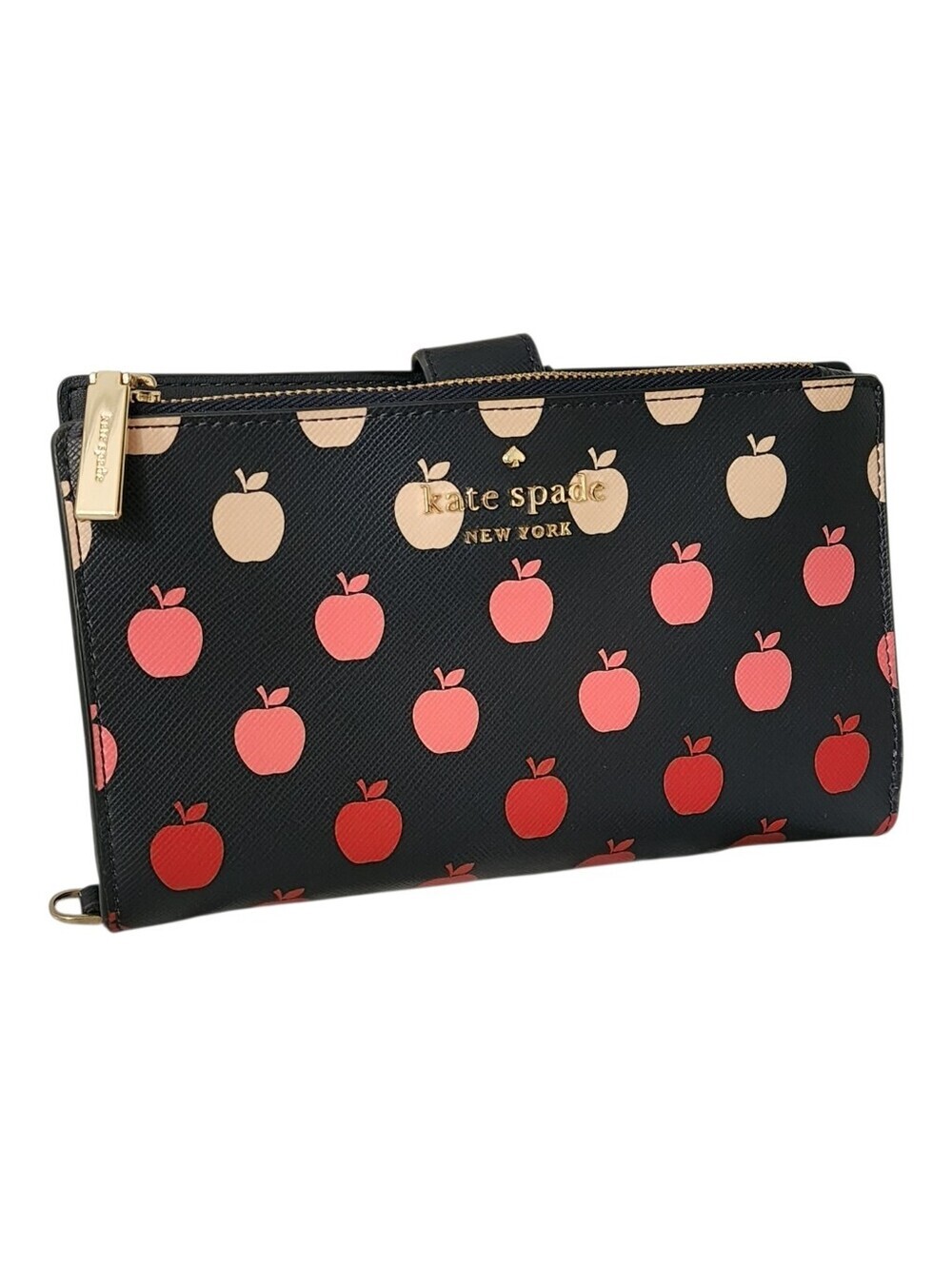 KATE SPADE Apple Wallet  Large Red Pink Continental  Multi Compartment EUC Navy